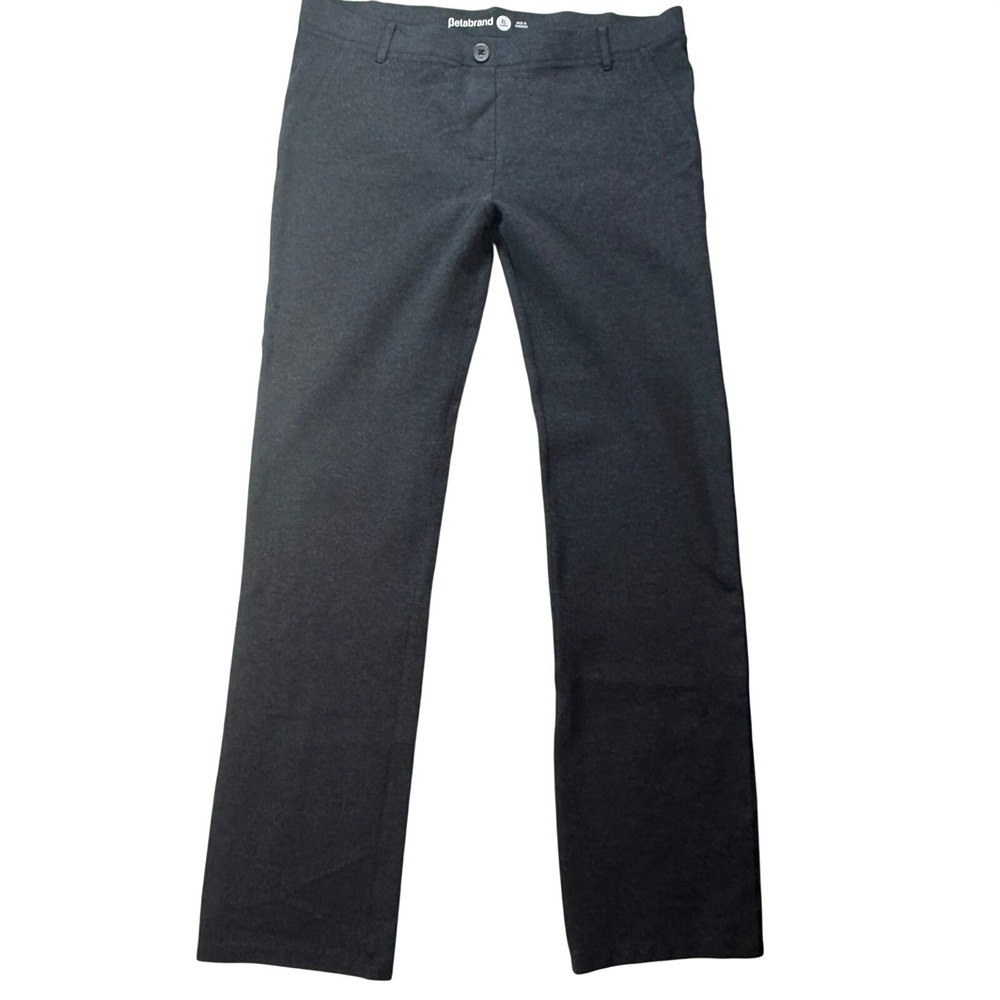 Betabrand Dress Pant Yoga Pants XL Long Straight Leg Charcoal Gray Stretch